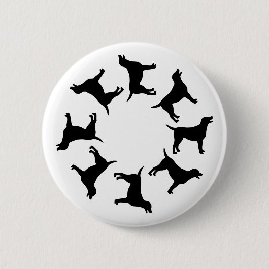 Cirkel van zwarte labs ronde button 5,7 cm (Voorkant)