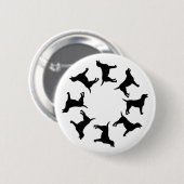 Cirkel van zwarte labs ronde button 5,7 cm (Voorkant /achterkant)