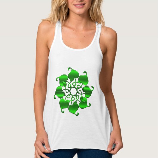 cirkel verlaat groene mandala tanktop (Voorkant)