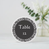 Cirkel Vintage Zwart Design - Tafel Nummers Kaart (Staand voorkant)