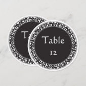 Cirkel Vintage Zwart Design - Tafel Nummers Kaart (Voorkant / Achterkant)
