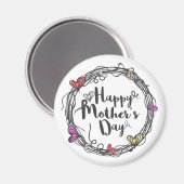 Cirkel w met hart Happy Moederdag | Magneet (Voorkant / Achterkant)