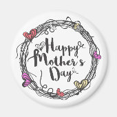 Cirkel w met hart Happy Moederdag | Magneet (Voorkant)