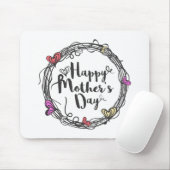 Cirkel w met hart Happy Moederdag | Mousepad Muismat (Met muis)