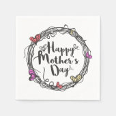 Cirkel w met hart Happy Moederdag | Napkin Servetten (Voorkant)