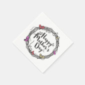 Cirkel w met hart Happy Moederdag | Napkin Servetten (Hoek)