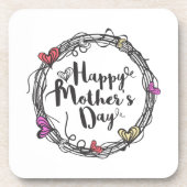Cirkel w met hart Happy Moederdag | ONDERZETTER (Voorkant)