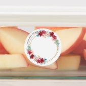 Cirkel Waterdicht Label met Gouden Krans & Bloemen (Aangebracht)