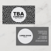 Cirkel - Wavy - White on Black Visitekaartje (Voorkant / Achterkant)