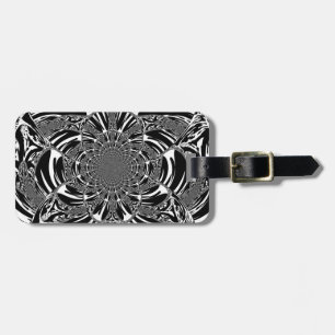 Cirkel Zebrapatroon Kaleidoscoop Kunstprint Bagagelabel