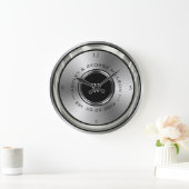 Cirkel zwart en zilver grote klok (Huis)