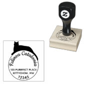 Cirkel Zwart Kat Retouradres Stempel Aangepaste Ro (Gestempeld)