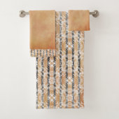 Cirkelbestanden & Stripes Patroon Bad Handdoek (Insitu)