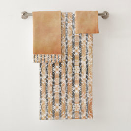 Cirkelbestanden & Stripes Patroon Bad Handdoek