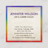 Cirkelboom met regenboogscharrelblad vierkante visitekaartje (Achterkant)