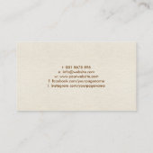 Cirkelboom met regenboogscharrelblad visitekaartje (Achterkant)