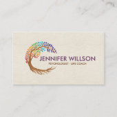 Cirkelboom met regenboogscharrelblad visitekaartje (Voorkant)