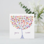 Cirkelboom opnieuw blanco invulling invitatie kaart (Staand voorkant)