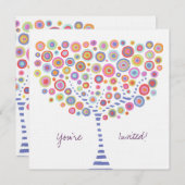 Cirkelboom opnieuw blanco invulling invitatie kaart (Voorkant / Achterkant)