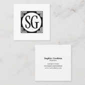 Cirkelbox - Initialen Vierkante Visitekaartje (Voorkant / Achterkant)