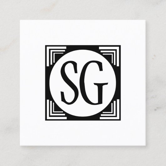 Cirkelbox - Initialen Vierkante Visitekaartje (Voorkant)
