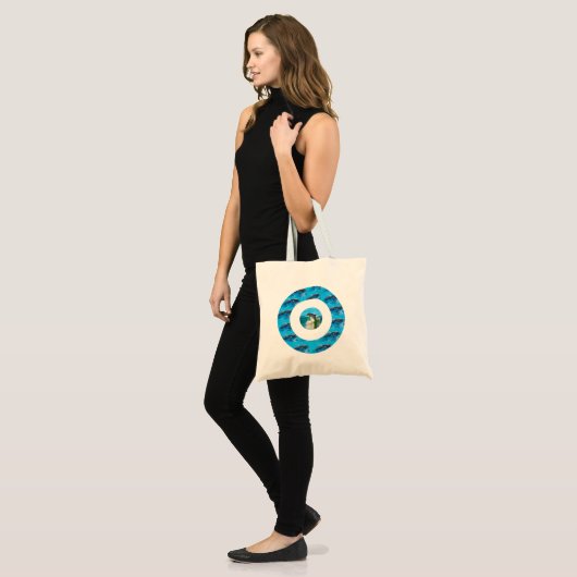 Cirkeldolfijnpatroon, tebag tote bag (Voorkant (model))