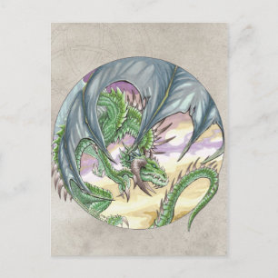 Cirkeldraak - groen briefkaart