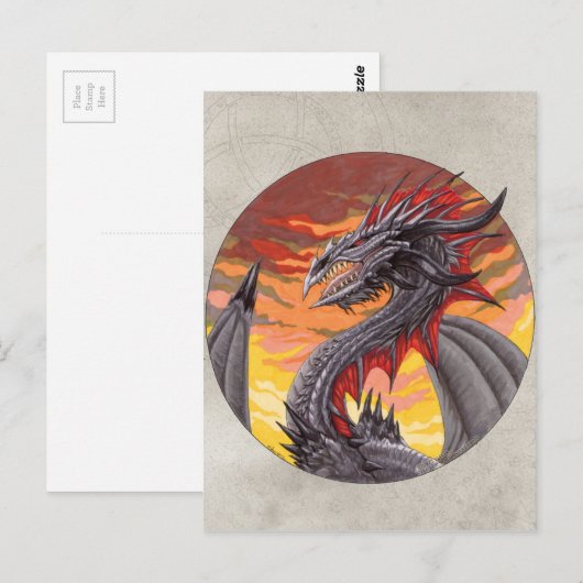 Cirkeldraak - IJzer Briefkaart (Voorkant / Achterkant)
