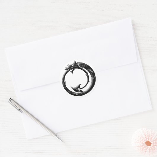 Cirkeldraak Ronde Sticker (Envelop)