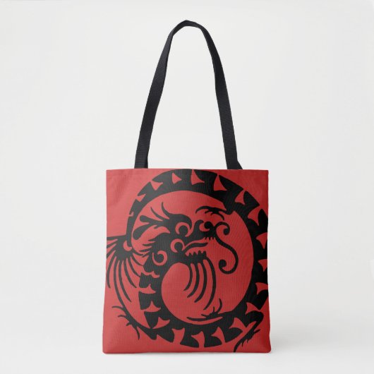 Cirkeldraak Silhouette-Canvas tas (Voorkant)