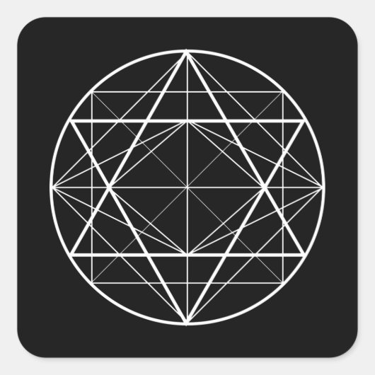 Cirkeldriehoeken heilige geometriettekening vierkante sticker (Voorkant)