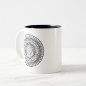 Cirkeldriehoekige driehoek tweekleurige koffiemok (Voorkant links)