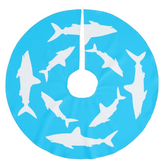 Cirkelende witte haaien kerstboom rok (Voorkant)