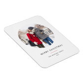 Cirkelfoto Rood Minimalistisch Vrolijk Kerstfeest Magneet (Rechterzijde)