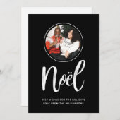 Cirkelfoto van Noel Modern Minimalist Feestdagenkaart (Voorkant / Achterkant)