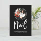 Cirkelfoto van Noel Modern Minimalist Feestdagenkaart (Staand voorkant)