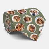 Cirkelfotopatroon - 12 Afbeeldingen - salie groen Stropdas (Opgerold)