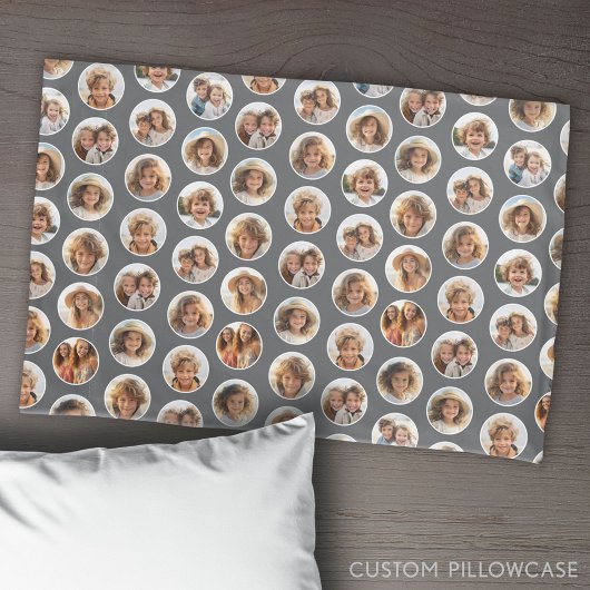 Cirkelfotopatroon - 12 Afbeeldingen - zwart Kussensloop