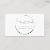 Cirkelgroene lijst Essential Oils flower Visitekaartje (Voorkant)