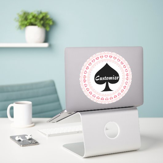 Cirkelharthart Zwart scherm Thunder_Cove Sticker (Laptop op bureau)