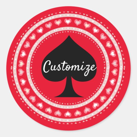 Cirkelhartspieren zwarte schoppen Thunder_Cove Ronde Sticker (Voorkant)