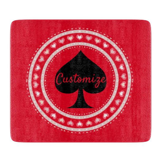 Cirkelhartspieren zwarte schoppen Thunder_Cove Snijplank (Voorkant)