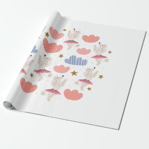 Cirkelillustratie met schattige poodle honden in s cadeaupapier