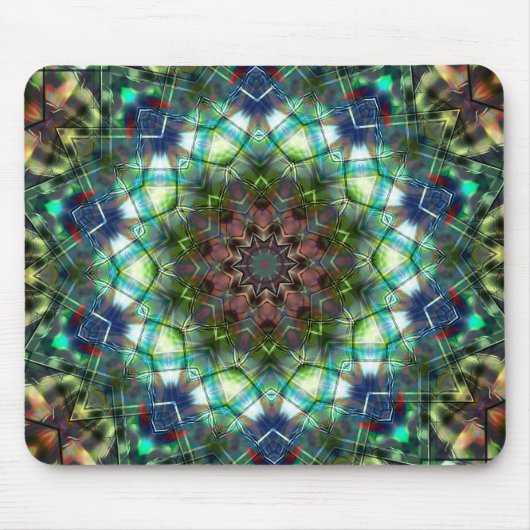 Cirkelkaleidoscoop, in acrylvorm muismat (Voorkant)