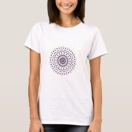 Cirkelkaleidoscoop roos roze, met de hand getekend t-shirt