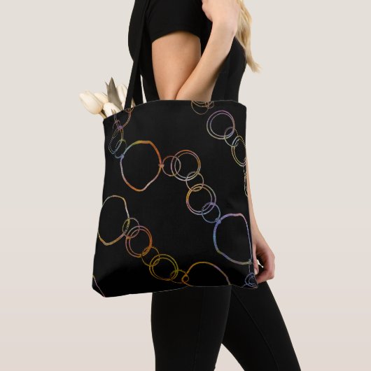 Cirkelketen regenboog tote bag (Dichtbij)