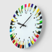 Cirkelkleurige potloden / krayonen + uw ideeën grote klok (Hoek)