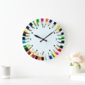 Cirkelkleurige potloden / krayonen + uw ideeën grote klok (Huis)