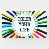 Cirkelkleurige potloden / krayonen + uw ideeën spandoek (Horizontaal)