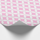 Cirkelkwart is roze witte ronde patroonomhulling cadeaupapier (Hoek)